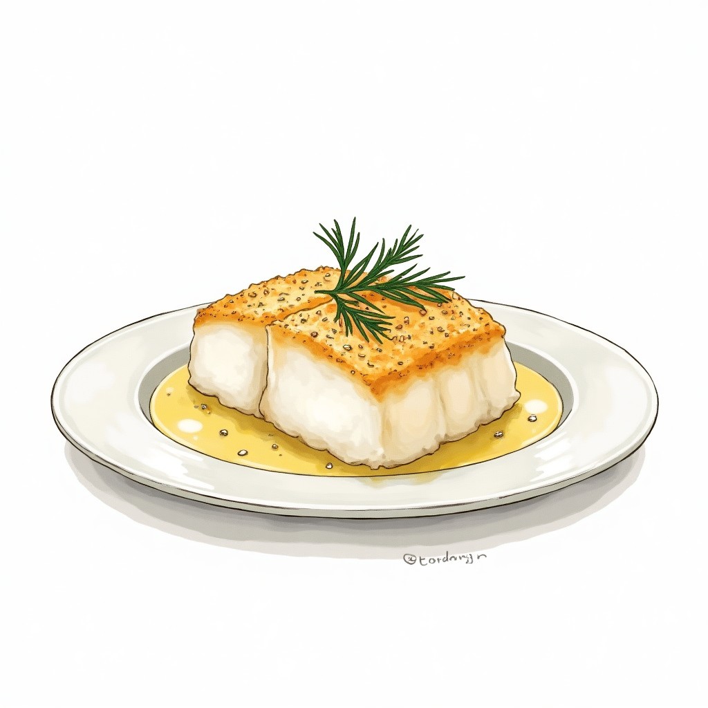 Baked Cod with Creamy Mustard Dill Sauce