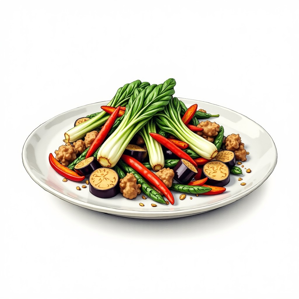 Eggplant and Bok Choy Stir-Fry