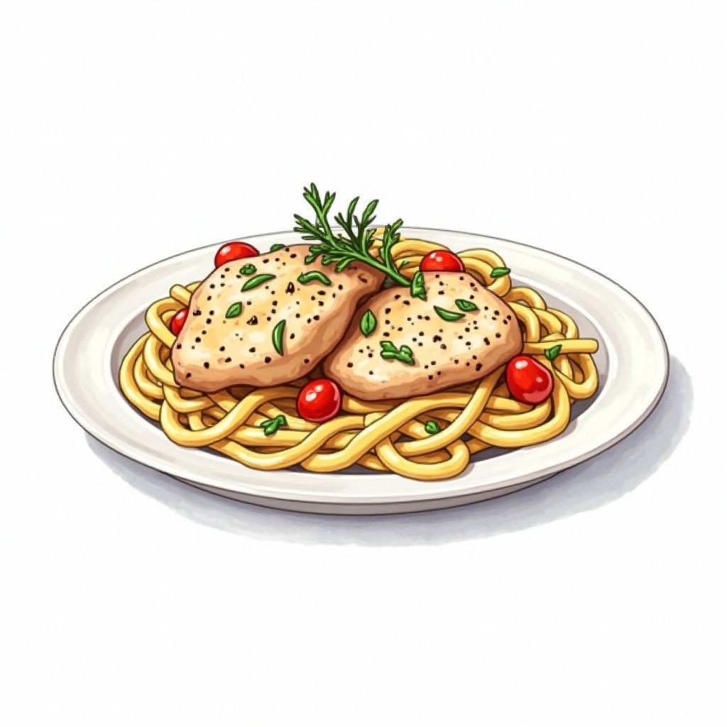 Mustard Chicken Thighs with Buttered Noodles