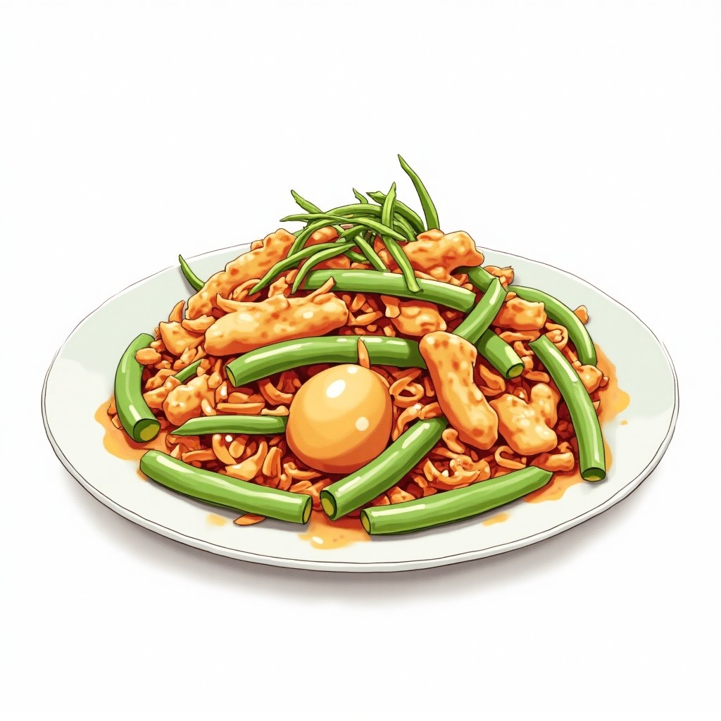 Pad Prik King - Thai Red Curry Stir Fry with Chicken